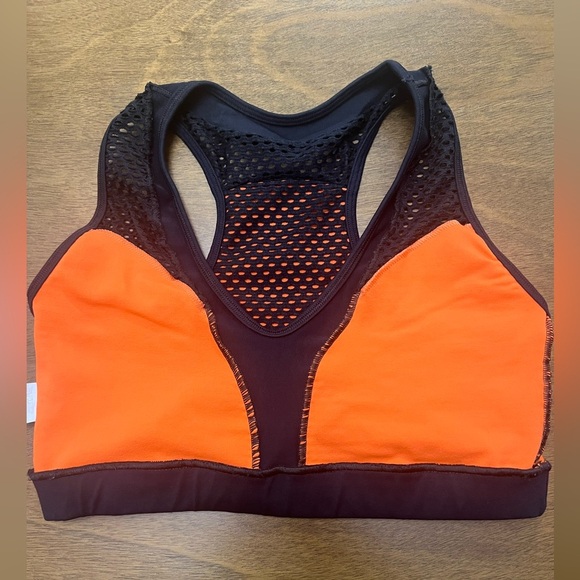 Women Cross back Sports Bra Size Small Orange Black D’Moniky (0383) - Picture 6 of 8
